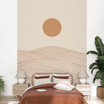 Fototapete Sonnenaufgang über der abstrakten Wüste - Playell 