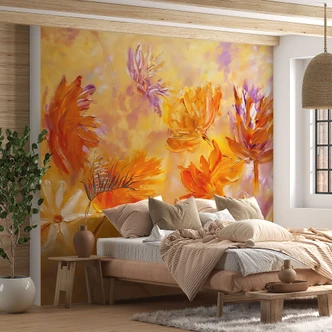 Gouden bloesem behang | bloemen behang - Pomata Gouden bloesem behang | bloemen behang - Pomata