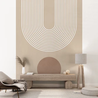 Papier peint photo Géométrie abstraite en équilibre - Beige - Ristova 