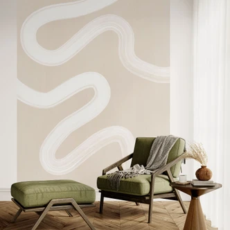 One Line Art - Zachte stroom - Ristova Fotobehang 