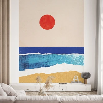 Fototapet på stranden Rolig strand ved solnedgang - Rivers 