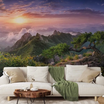 Fototapete Seo - Grüne Berglandschaft 