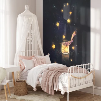 Kinderzimmer Fototapete Sternenfänger: Ein Glas voller Wünsche - Thai 