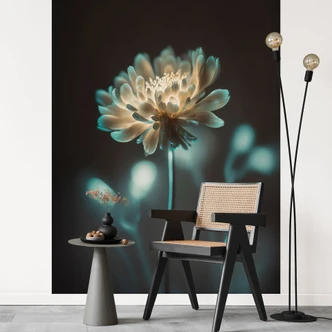 Wall Mural Floral Wallpaper Shining Flower Heart - Treechild 