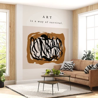 Fototapete Schwarze Pinselstriche - Imagine Yoko - Treechild 