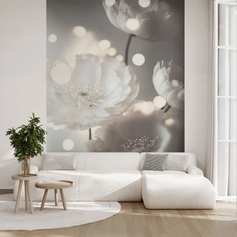 Wall Mural White flowers in a sea of lights - Treechild 