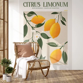 Fotobehang Fruit - Boho citroenboom - Citrus Limonum - Tunaboylu 