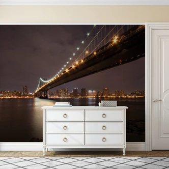 Manhattan Bridge at Night - Wall Mural 