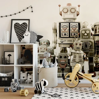 Papier peint photo Assemblée de robots - 240x260 cm 