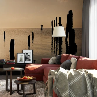 Posts at Sunset - Wall Mural Posts at Sunset - Wall Mural