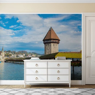 Wall Mural – Wooden Bridge in Luzern 