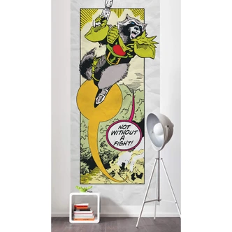 Vlies Fototapete - Guardians Retro Comic Rocket Raccoon - 100 x 250 cm 