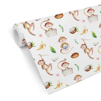 Patterned Wallpaper Kvilis - Monkeys 01 Patterned Wallpaper Kvilis - Monkeys 01