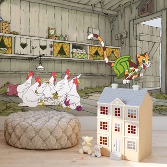 Fototapete Pettersson & Findus - Findus der Hühnerschreck 