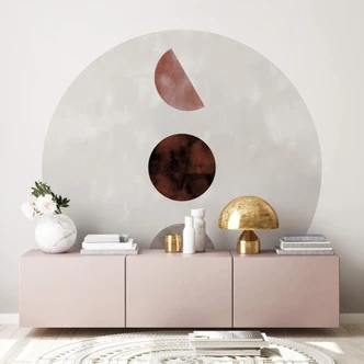 Papier peint photo 1X Studio - Geo Amigos - Rond - papier peint intissé/papier peint intissé autocollant 