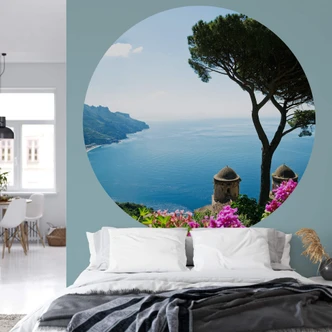 Round wall mural the Amalfi Coast - non self-adhesive/self-adhesive wallpapers 
