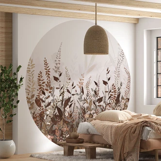 Behangcirkel Vintage bloemenweide - Lane - vliesbehang/zelfklevend vliesbehang 