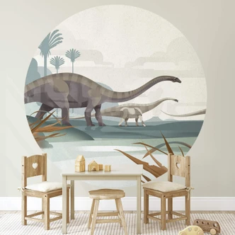 Fototapete Braun - Diplodocus - Rund - Selbstklebend/Vlies 