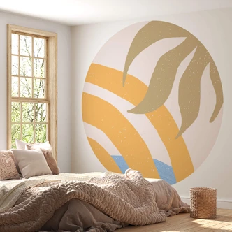 Fototapete Abstrakt - Demir - Sonne und Botanik - Rund - Selbstklebend/Vlies 