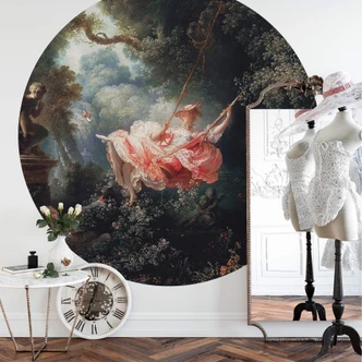 Fototapet - Rundt Fragonard - Svingningen - vliesetapet/selvklæbende non-woven tapet 