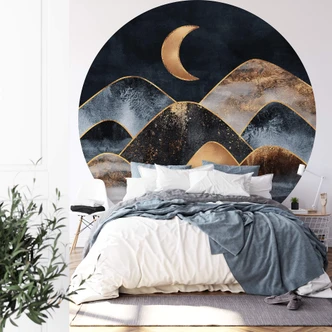 Behangcirkel Fredriksson - Moonlit Mountains - vliesbehang/zelfklevend vliesbehang 
