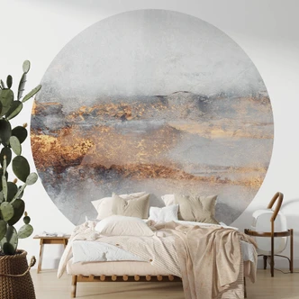 Fredriksson - Złoty szlak we mgle - Fototapeta okrągła - tapeta flizelinowa/tapeta flizelinowa samoprzylepna 