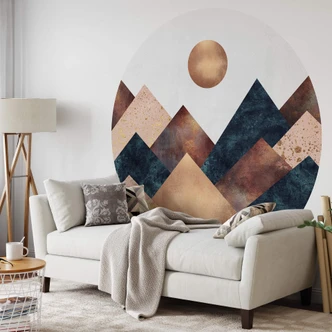 Fototapete Fredriksson - Herbst in den Bergen - Rund - Selbstklebend/Vlies 