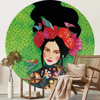 Fototapete Ein gut gehütetes Geheimnis - Rund - Hülya - Selbstklebend/Vlies 