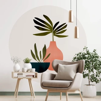 Fototapet - Rundt Kubistika - Skandinavisk stilleben - vliesetapet/selvklæbende non-woven tapet Fototapet - Rundt Kubistika - Skandinavisk stilleben - vliesetapet/selvklæbende non-woven tapet