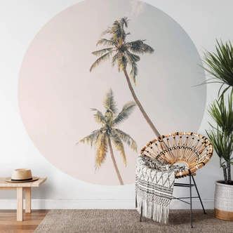 Behangcirkel Sisi & Seb - Palmbomen in de Wind - vliesbehang/zelfklevend vliesbehang 