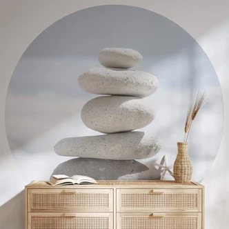 Fotomural Piedras junto al mar - Redondo - Papel pintado autoadhesivo/no tejido 