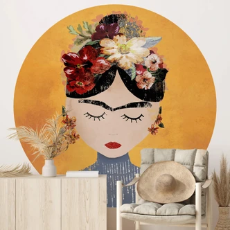 Papier peint photo rond Treechild - Frida - papier peint intissé/papier peint intissé autocollant 