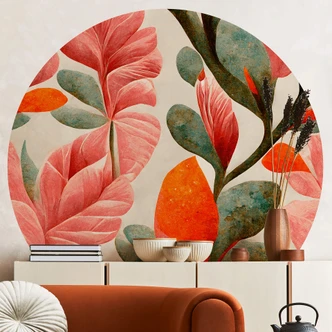 Fototapete Treechild - Indische Rose - Rund - Selbstklebend/Vlies 