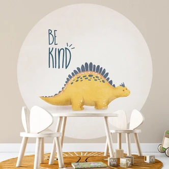 Fototapete Dino Be Kind - Stegosaurus - Tunaboylu - Rund - Selbstklebend/Vlies 