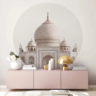 Round wall mural Annie - Taj Mahal, India - non self-adhesive/self-adhesive wallpapers 