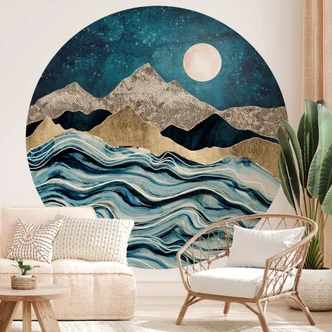 Fototapete SpaceFrog Designs - Indigoblau - Rund - Selbstklebend/Vlies Fototapete SpaceFrog Designs - Indigoblau - Rund - Selbstklebend/Vlies