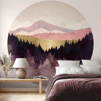 Fototapete SpaceFrog Designs - Lila Wald - Rund - Selbstklebend/Vlies Fototapete SpaceFrog Designs - Lila Wald - Rund - Selbstklebend/Vlies