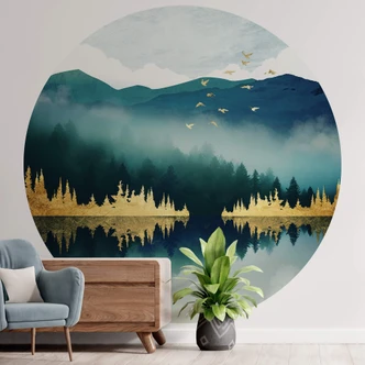 Fototapete SpaceFrog Designs - Morgenruhe - Rund - Selbstklebend/Vlies Fototapete SpaceFrog Designs - Morgenruhe - Rund - Selbstklebend/Vlies