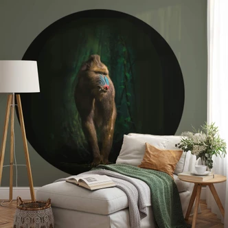 Fototapete Yunta - Im Dschungel - Rund - Selbstklebend/Vlies 