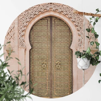 Round wall mural Sisi & Seb - Moroccan Door - non self-adhesive/self-adhesive wallpapers 