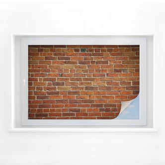 Pellicola adesiva per vetri - muro di mattoni 