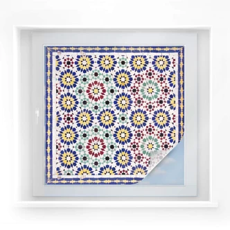 Pellicola adesiva per vetri - piastrelle orientali 01 (quadrato) 