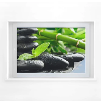 Sichtschutzfolie Black Zen Stones Sichtschutzfolie Black Zen Stones