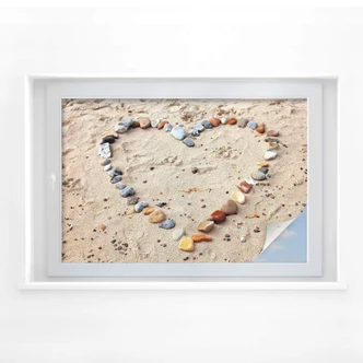 Raamfolie Liefde op het strand 