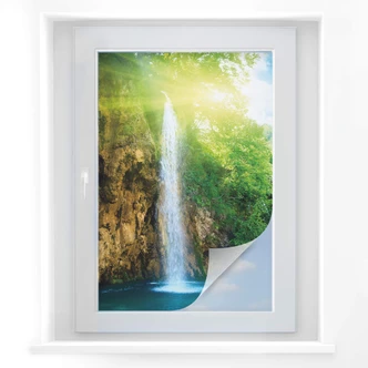 Pellicola adesiva per vetri - cascata blu 