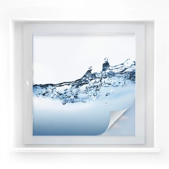 Pellicola adesiva per vetri - flusso d'acqua (quadrato) 