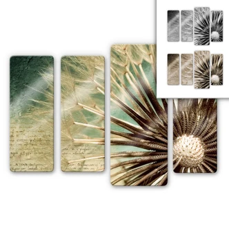 Glasschilderijen Paardebloemen Poezie 4-delig 