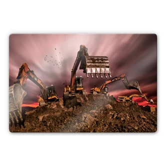 Glasbild Majkut - Arbeit auf der Baustelle 