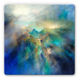 Glasbild Schmucker - Über den Berggipfeln 