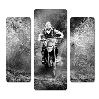 Glasschilderijen Dirty Hobby (3-delig) 